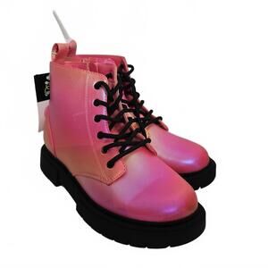 Boots / Stylish Pink/Orange Holo Kids Boots / Size 13